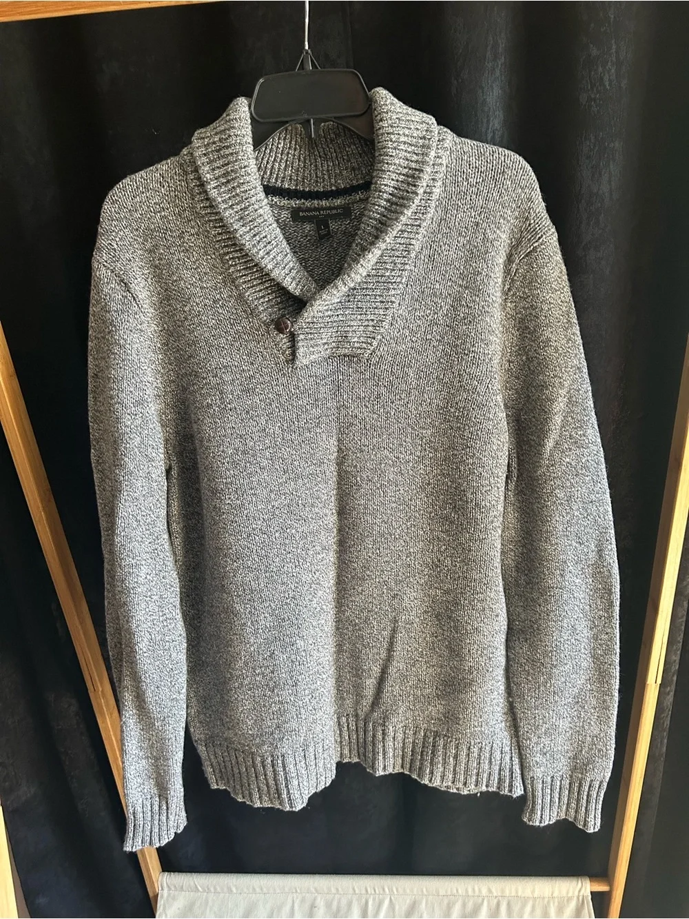 Banana Republic Men’s Gray Shawl Turtleneck Sweater